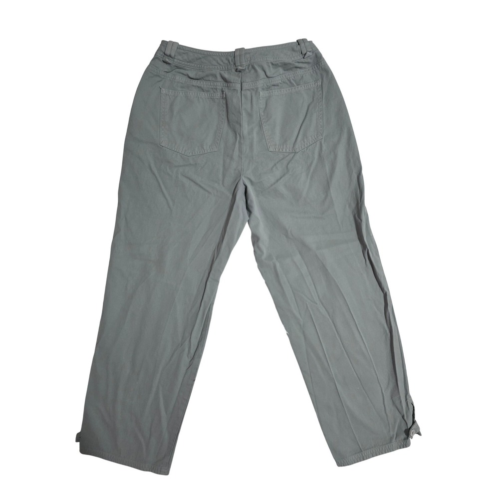 Talbots Womens Sage Green Cotton Chino Straight Leg Capri Button Hem Size 6 - Picture 2 of 6